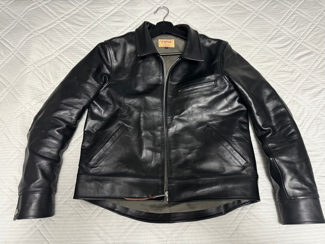 REAL SIMONS 블랙 말가죽 자켓 XL 상품이미지1