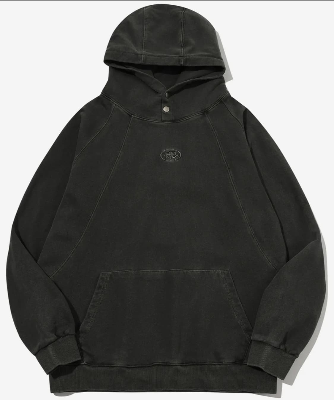 꼼파뇨 CP 피그먼트 스냅 후드티 스모크블랙 상품이미지2