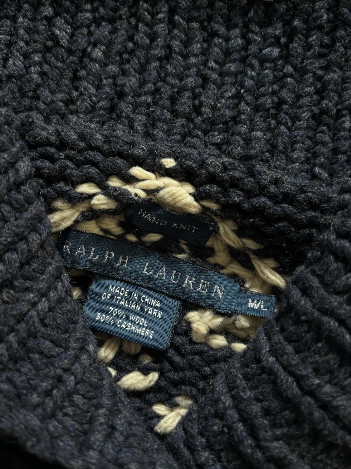 Polo 랄프로렌 울 캐시미어 나바호패턴 노르딕 더플버튼 숄 가디건 상품이미지9