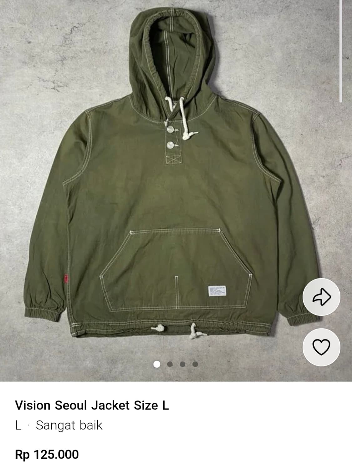 빈티지 아노락 카키 후드티 상품이미지1