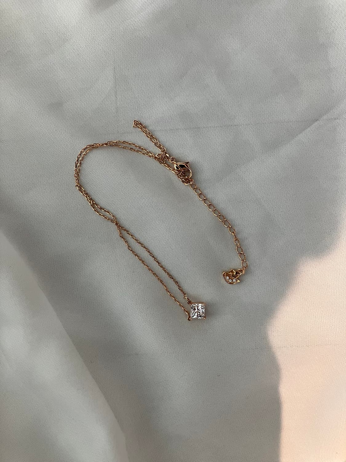 스와로브스키 ATTRACT SQUARE 로즈골드 네크리스 상품이미지1