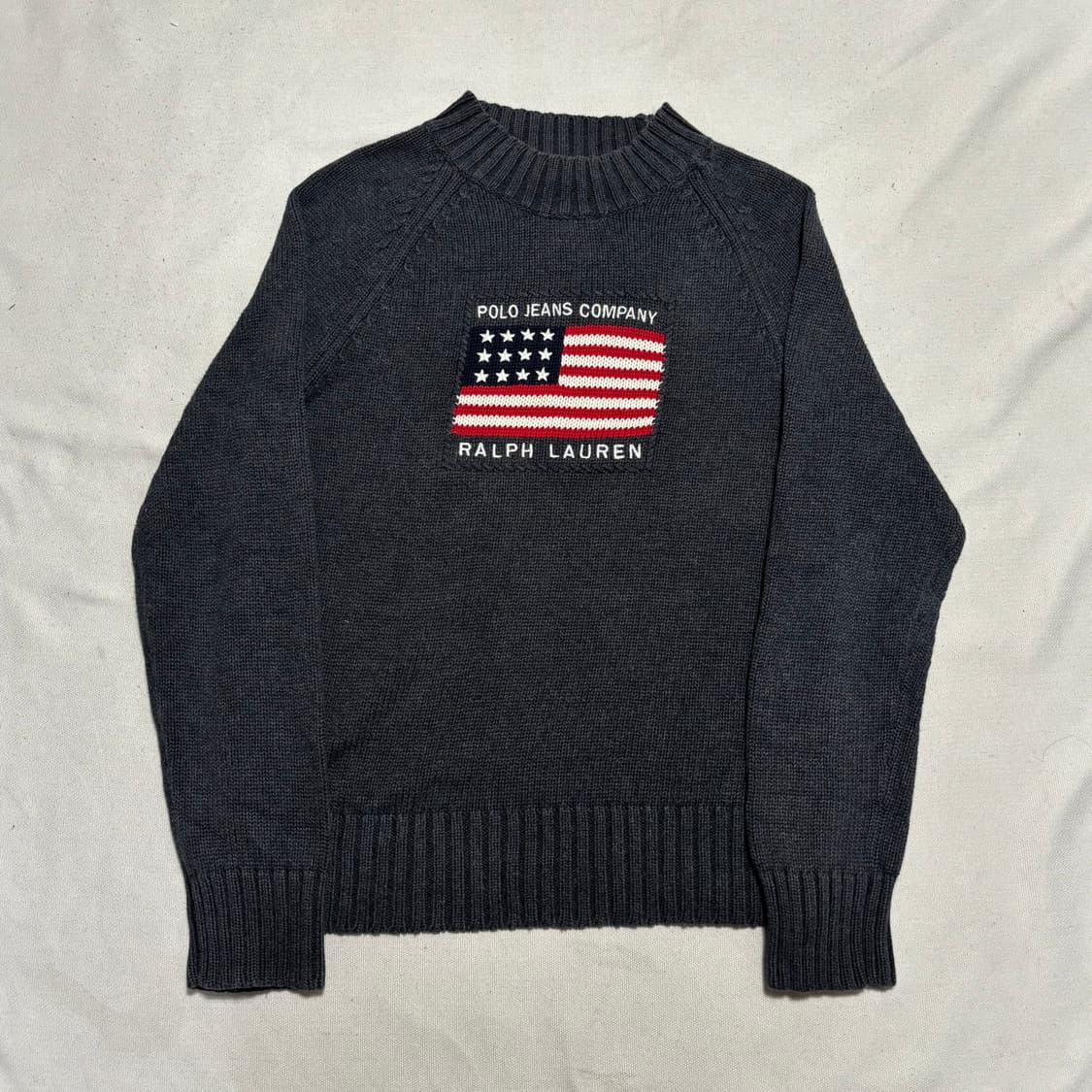 M 폴로랄프로렌 성조기 챠콜 코튼 니트 상품이미지2