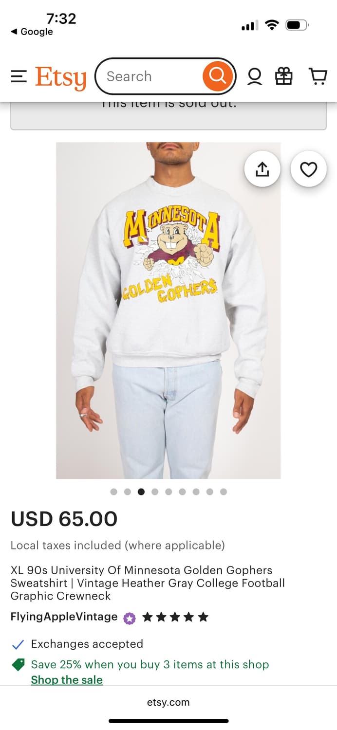 90s FOTL 고퍼스 빈티지 스웻셔츠 XL~XXL 상품이미지9