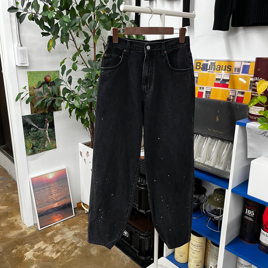 스탠드얼론 페인팅 흑청 데님 1 상품이미지5
