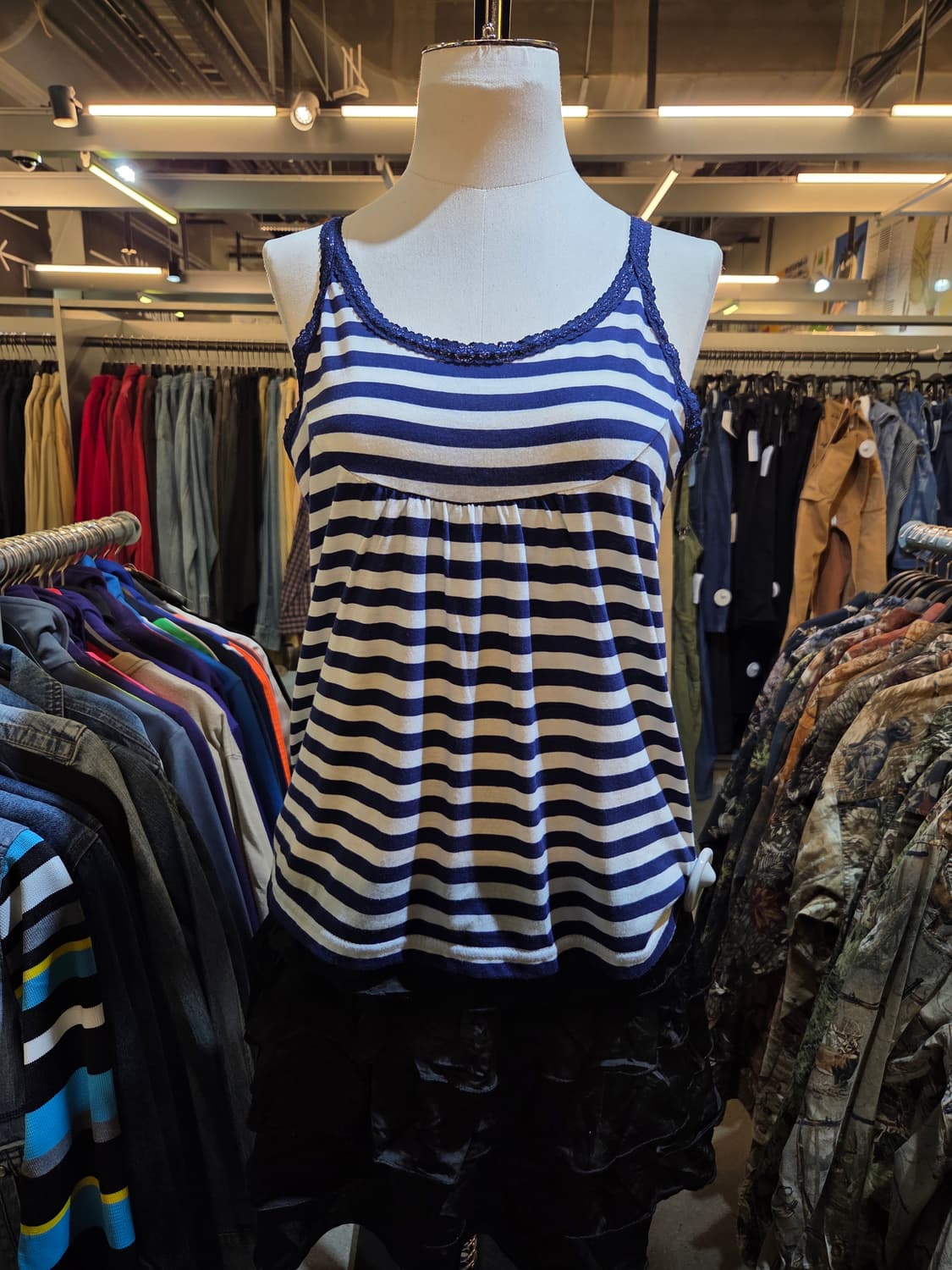 🌟💅갸루특집🌟
갸루펑크 블루 스트라이프 레이스슬리브리스
 상품이미지2