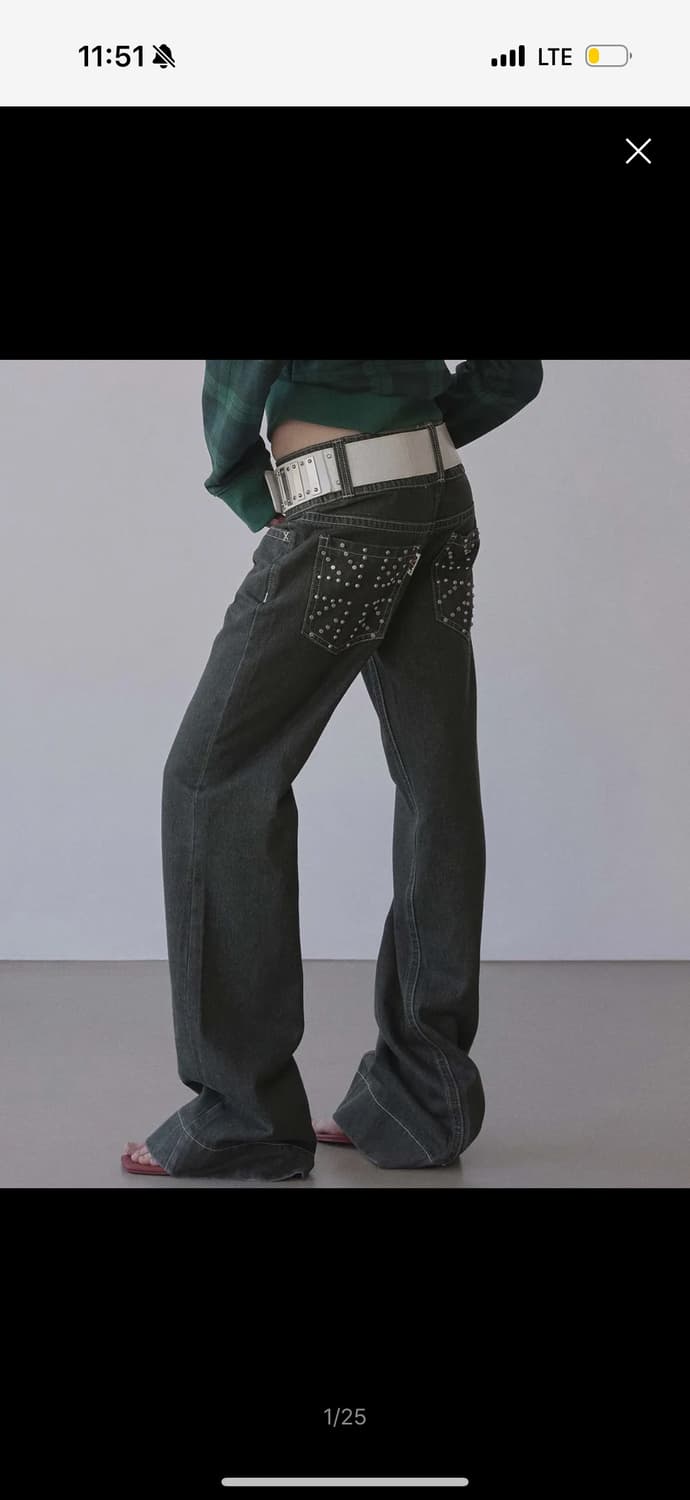 스컬프터 스터드 로우라이즈 데님M/ 새상품 택O 상품이미지1