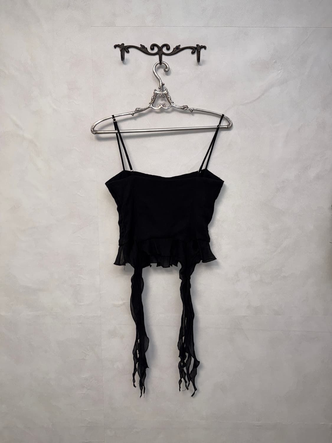 Black fairy flower corsage crop 슬리브리스 상품이미지6