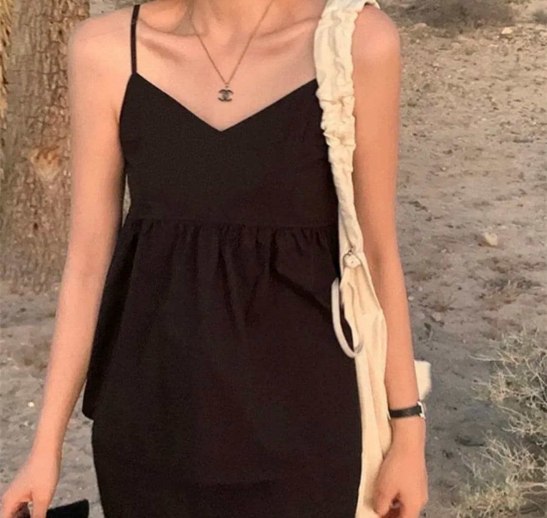 샤넬 CC로고 블랙 목걸이 (미듐) 상품이미지1