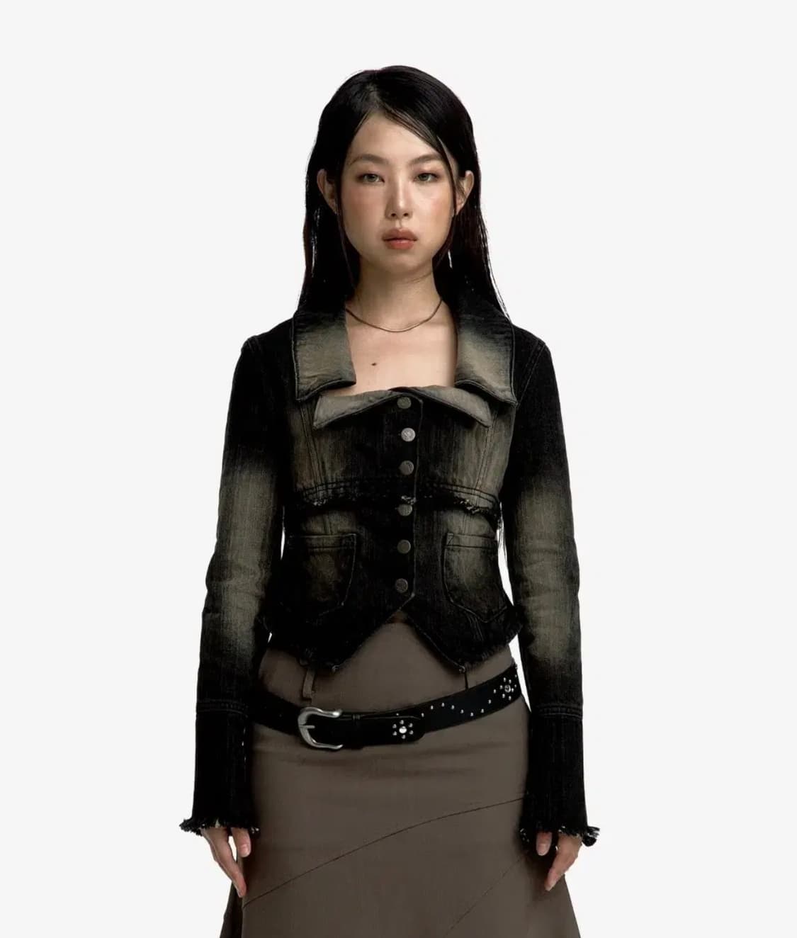 카시코 Denim Square Neck Trucker Jacket 상품이미지2