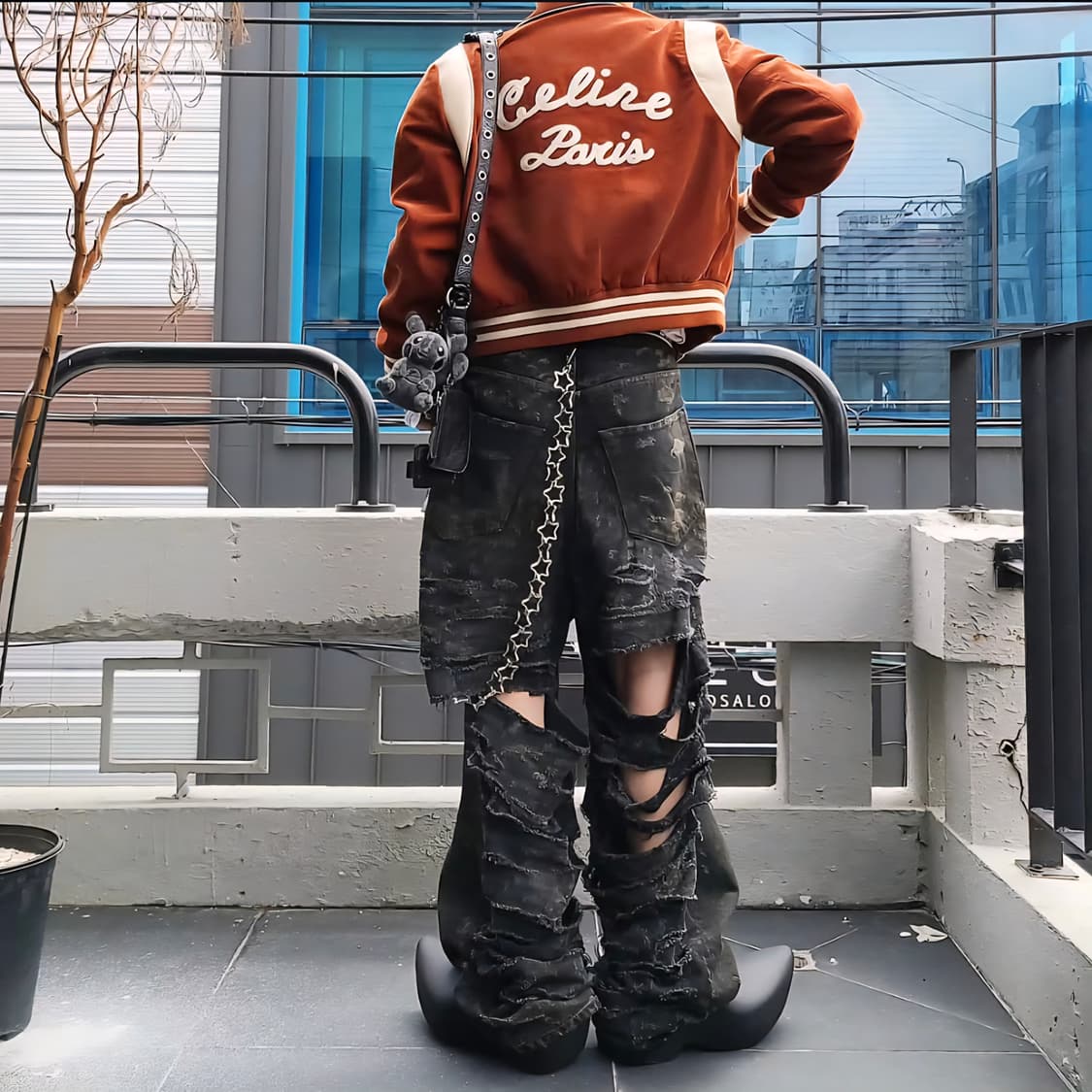 발렌시아가 슈퍼 하드 디스트로이드 데님 팬츠 청 바지 진 라지 배기 블랙 상품이미지2