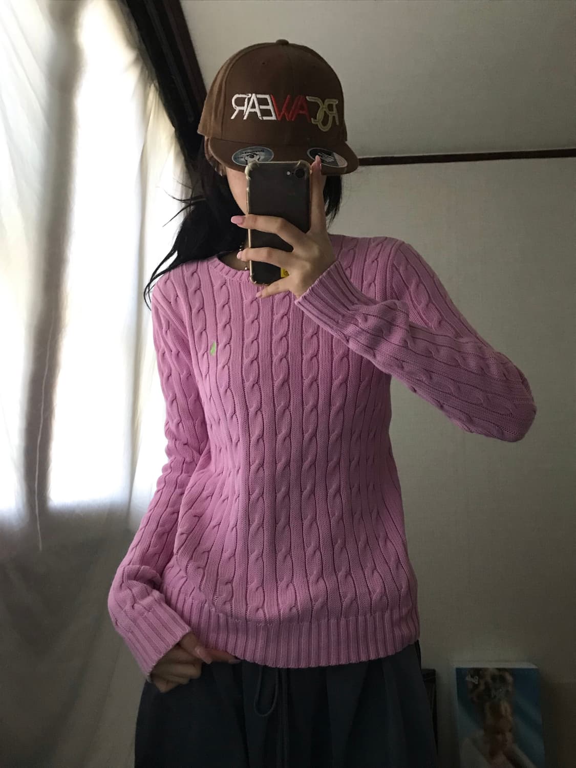 폴로 핑크 케이블 니트 상품이미지2