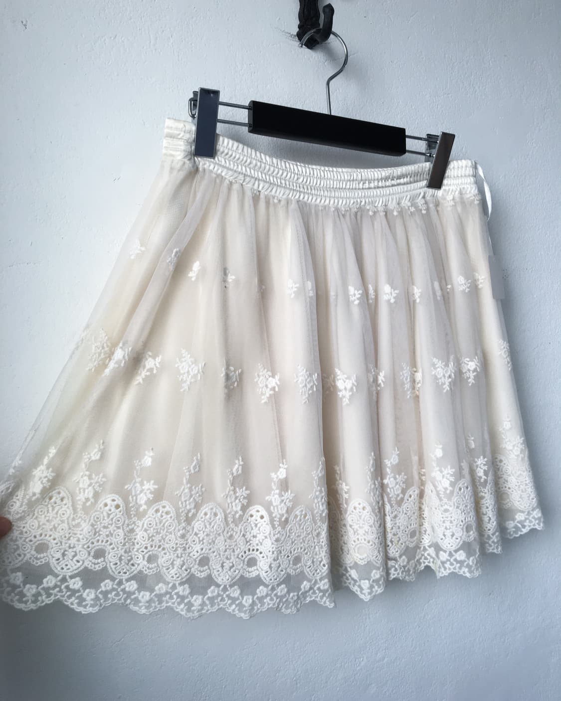 Crochet point layer sha mini skirt 상품이미지3