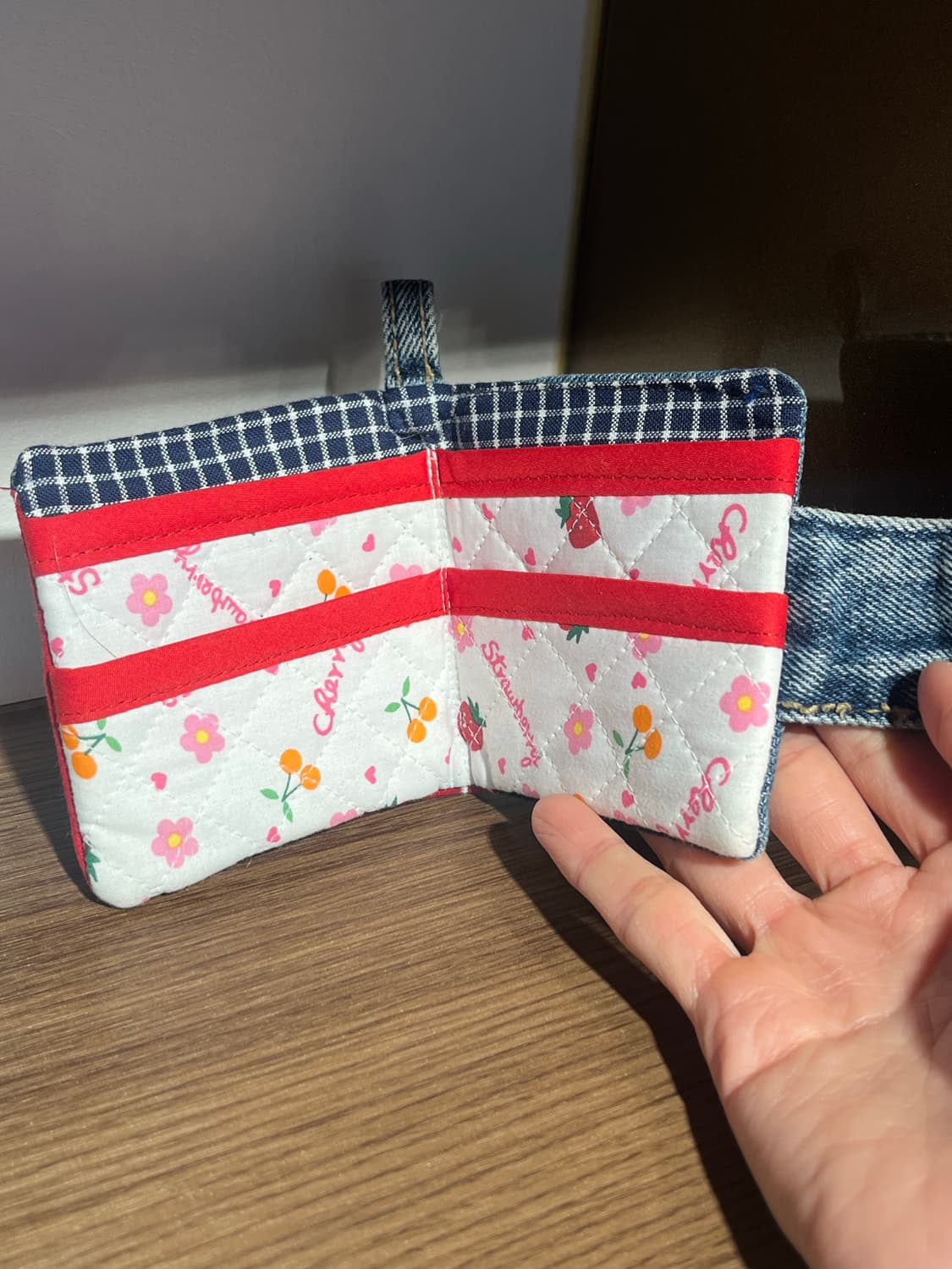 모리걸 패치워크 토마토 캐릭터 단추 지갑 상품이미지4