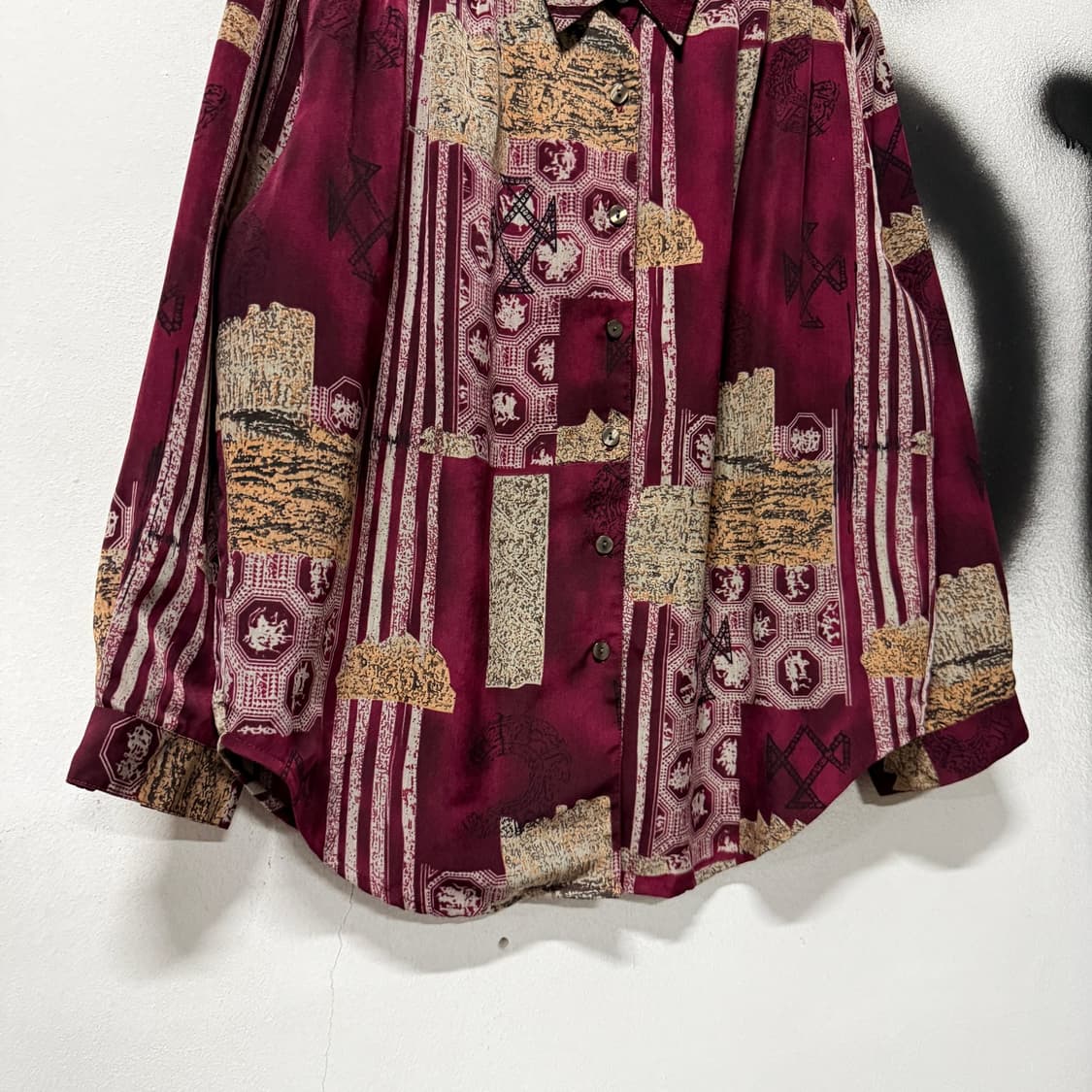 VTG 빈티지 웨스턴 멀티 패턴 핀턱 긴팔 셔츠 상품이미지4