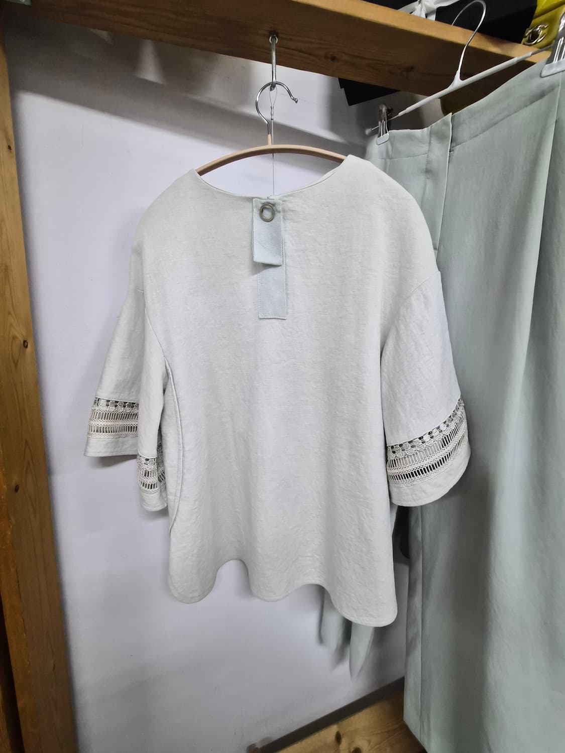 주크 민트 엣지 레이스티. 샤틴 밀크민트 와이드팬츠 상품이미지5