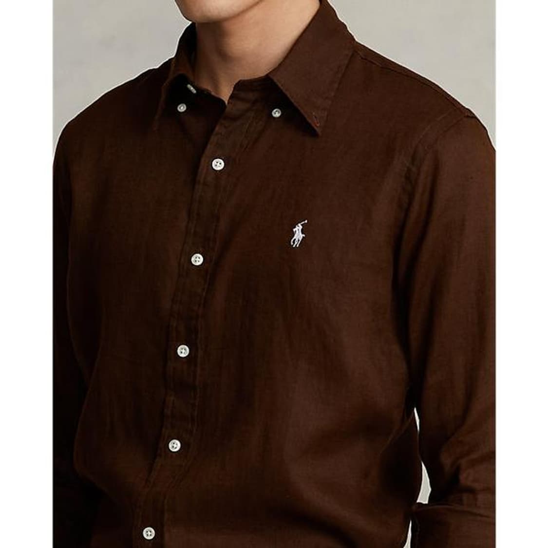 폴로 랄프로렌 린넨 셔츠 브라운 L 새상품 상품이미지5