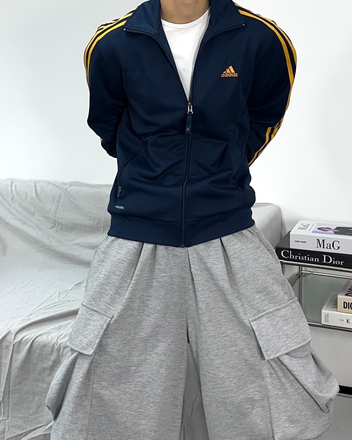 아디다스 네이비 옐로우 트랙탑 져지 95 상품이미지2