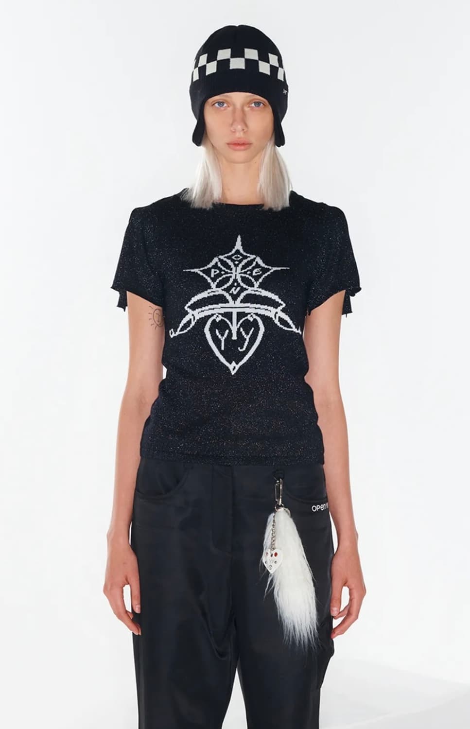 OPEN YY SLIT SHOUDER KNIT TOP 상품이미지2