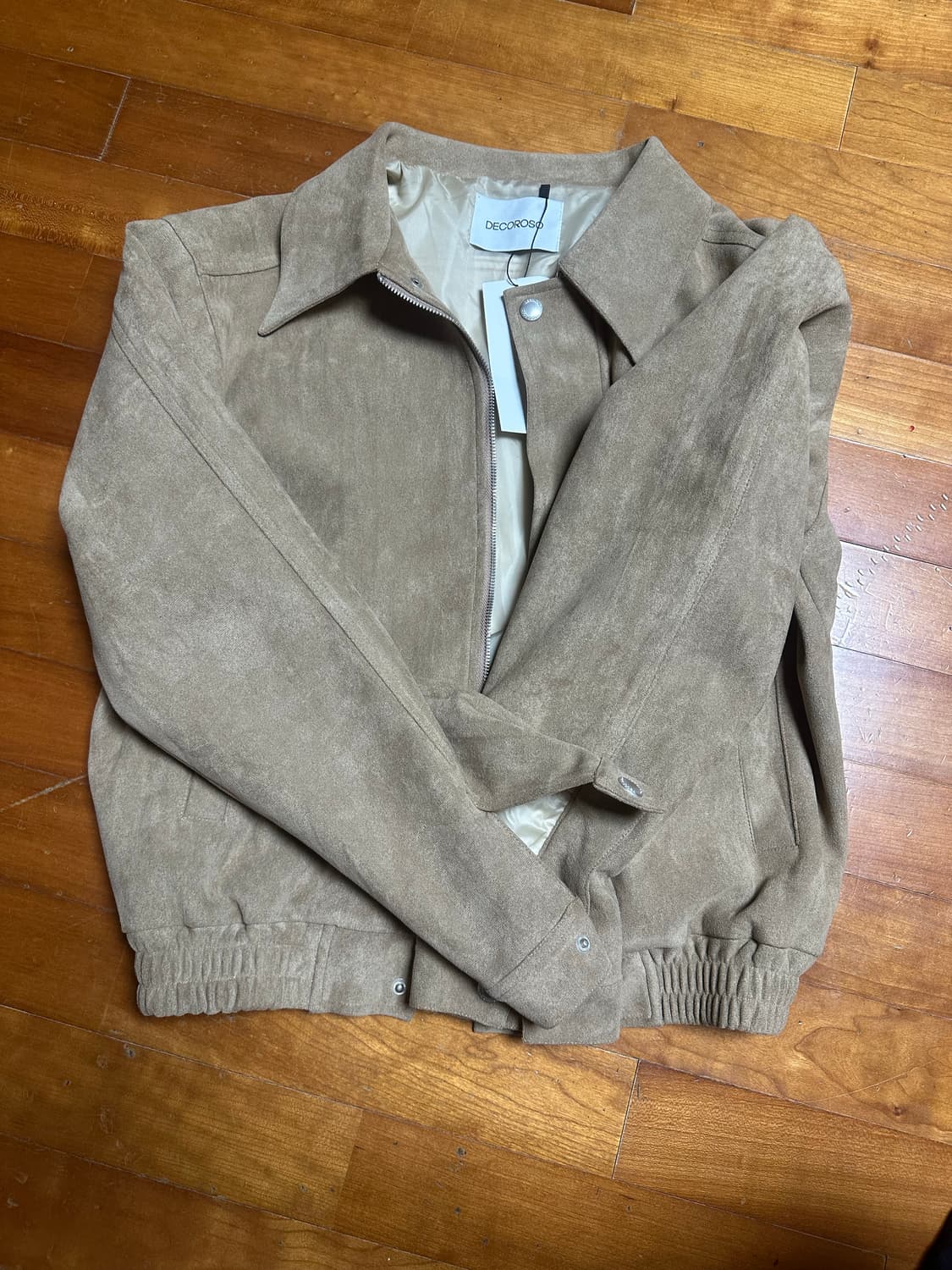 데꼬로소 스웨이드 집업 블루종 자켓 [카멜] 2 상품이미지3