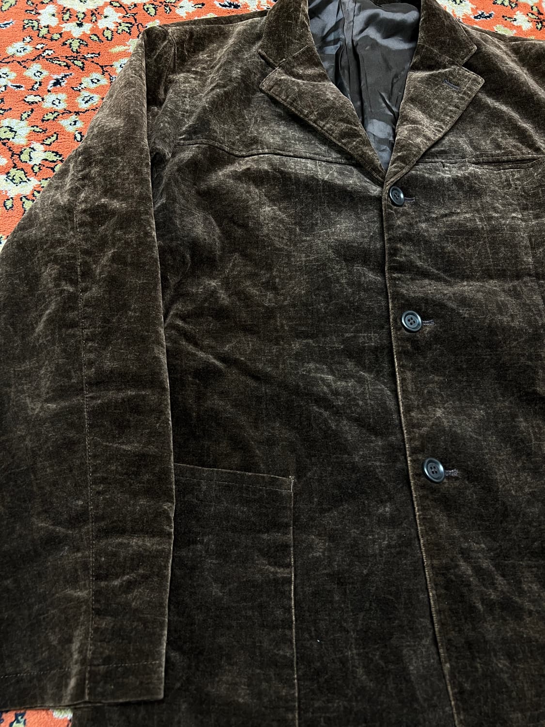 [L] JPN RDE 빈티지 브라운 벨벳 블레이저 상품이미지2