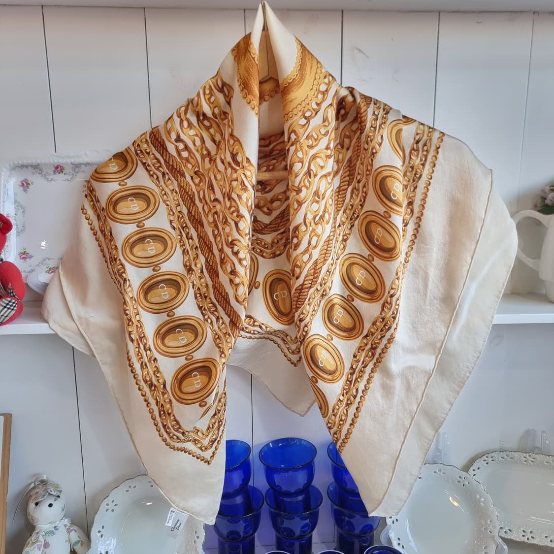 크리스챤 디올 스카프 아이보리 CD 로고 상품이미지8