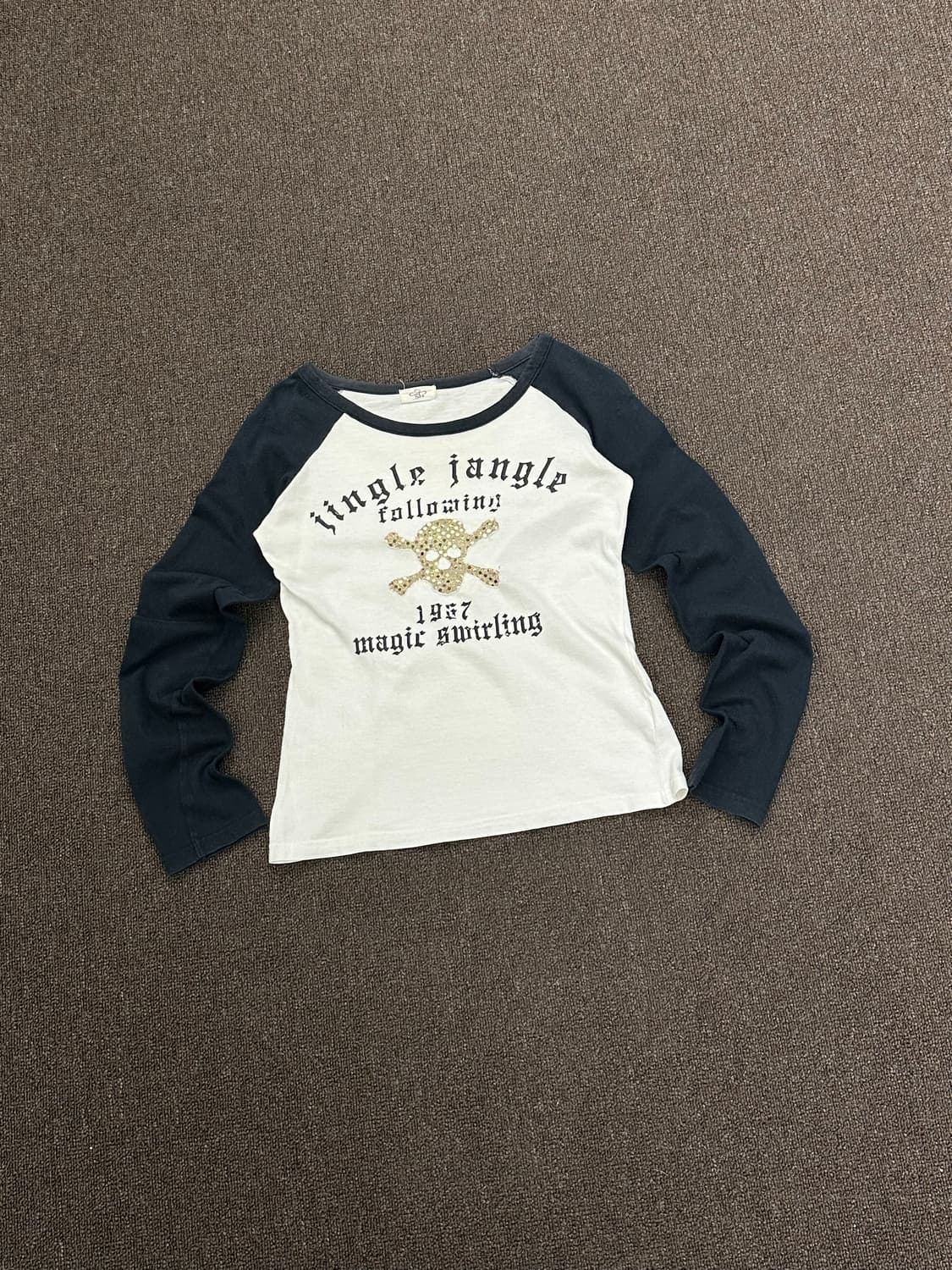 M)Japanese vintage 해골 레터링 레글런 롱슬리브 상품이미지2