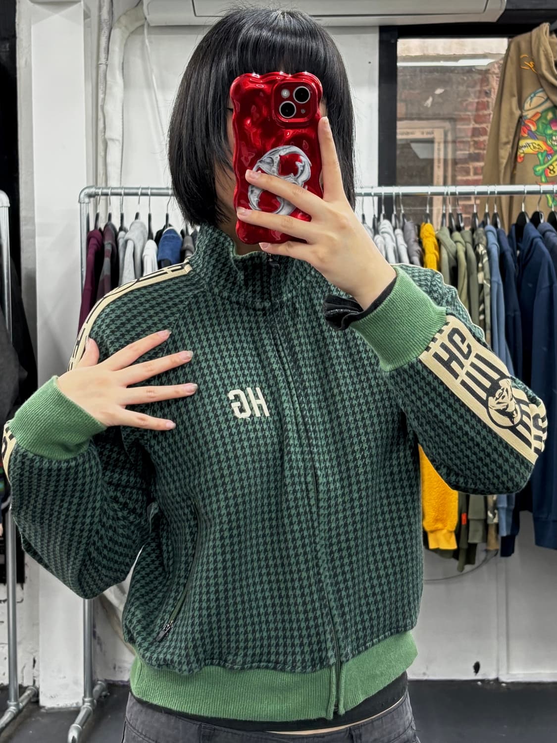 히스테릭 글래머 하우드투스 트랙 자켓 그린 상품이미지3