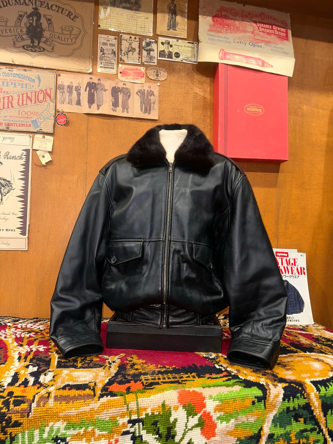 ( 2XL ) 가죽자켓 봄버자켓 레더자켓 항공점퍼 G-1가죽자켓 상품이미지1