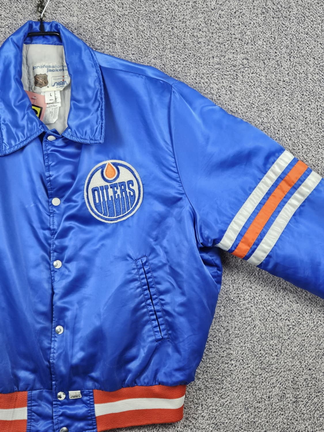 90's NHL 에드먼턴 오일러스 새틴 패디드 자켓 (L) / 10043 상품이미지9