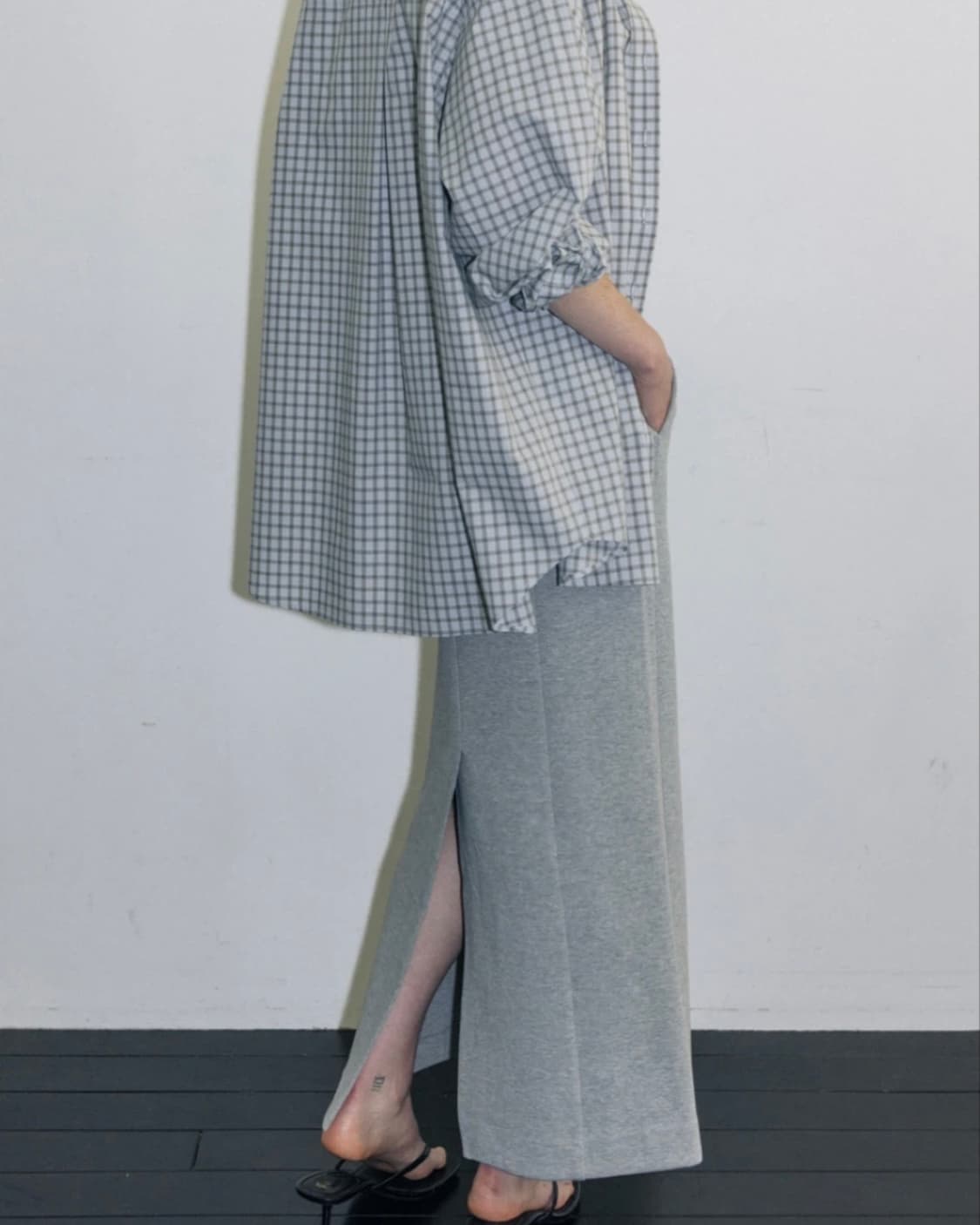 스튜디오테이블 jersey long skirt 그레이 S 상품이미지4