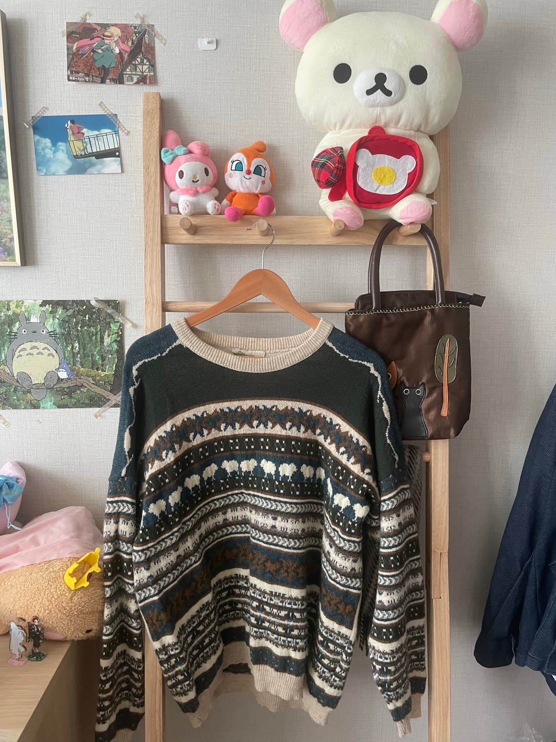 모리걸 빈티지 노르딕 양털조끼 니트 set 💚🐑 상품이미지3