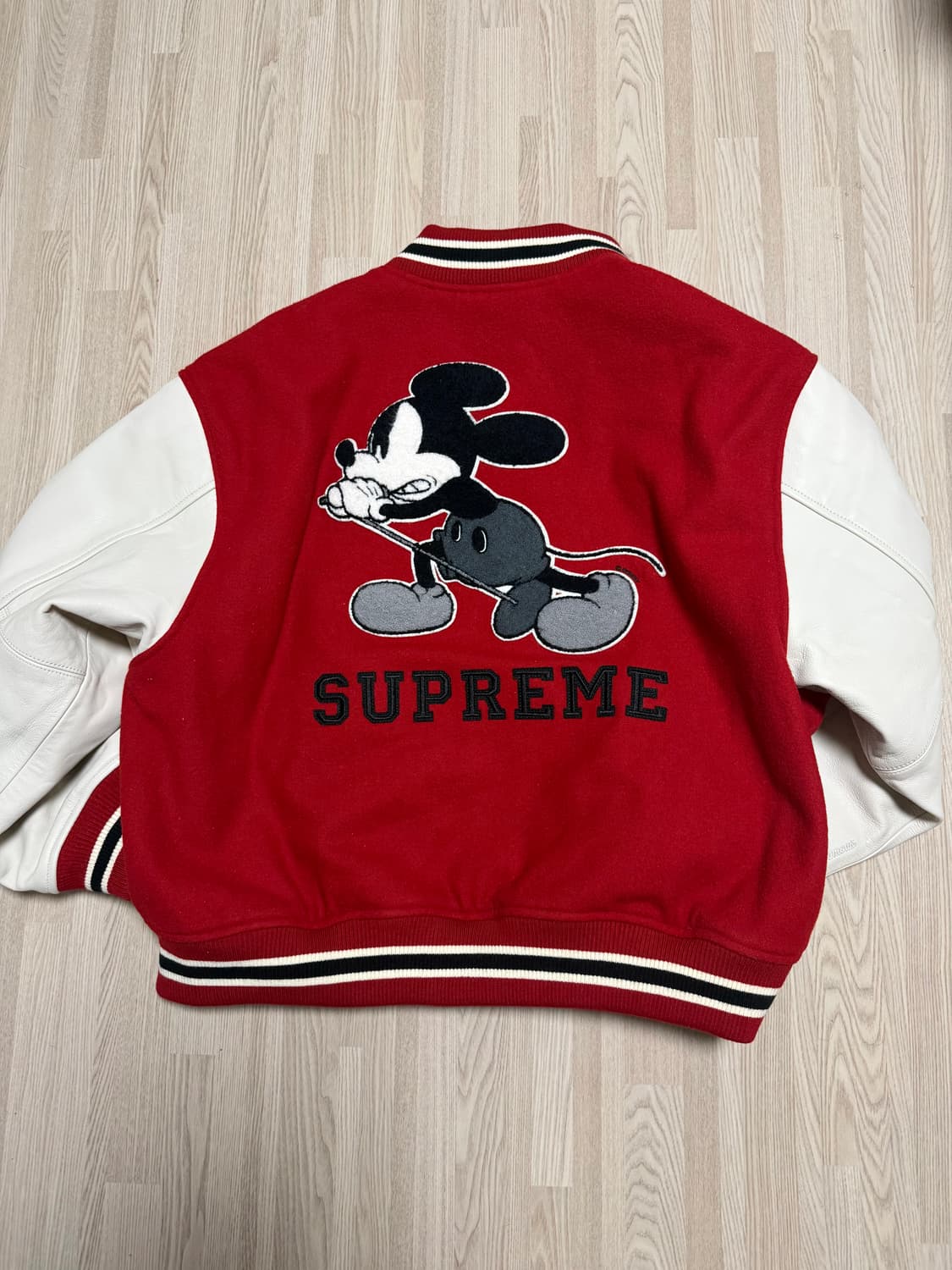 슈프림 x 넘버 나인 x 미키 마우스 바시티 자켓 레드 - 25FW Xl 상품이미지2