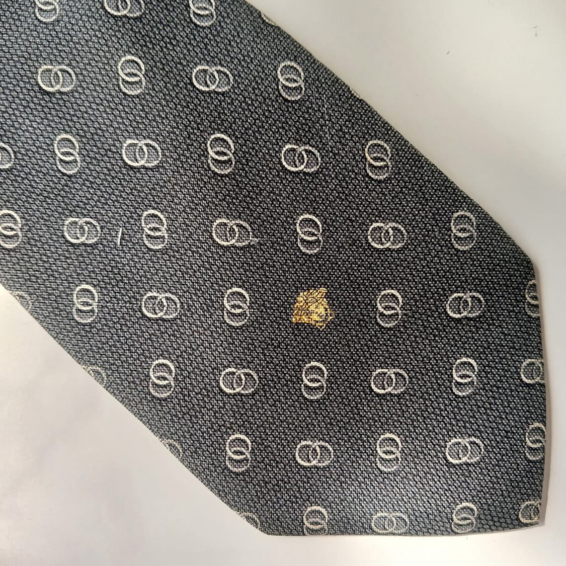 VERSACE 베르사체 실크 그레이 패턴 넥타이 9cm A등급 G8 상품이미지5