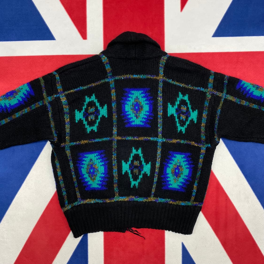 빈티지 오버핏 패턴 가디건 여성 S 실측 66 상품이미지4