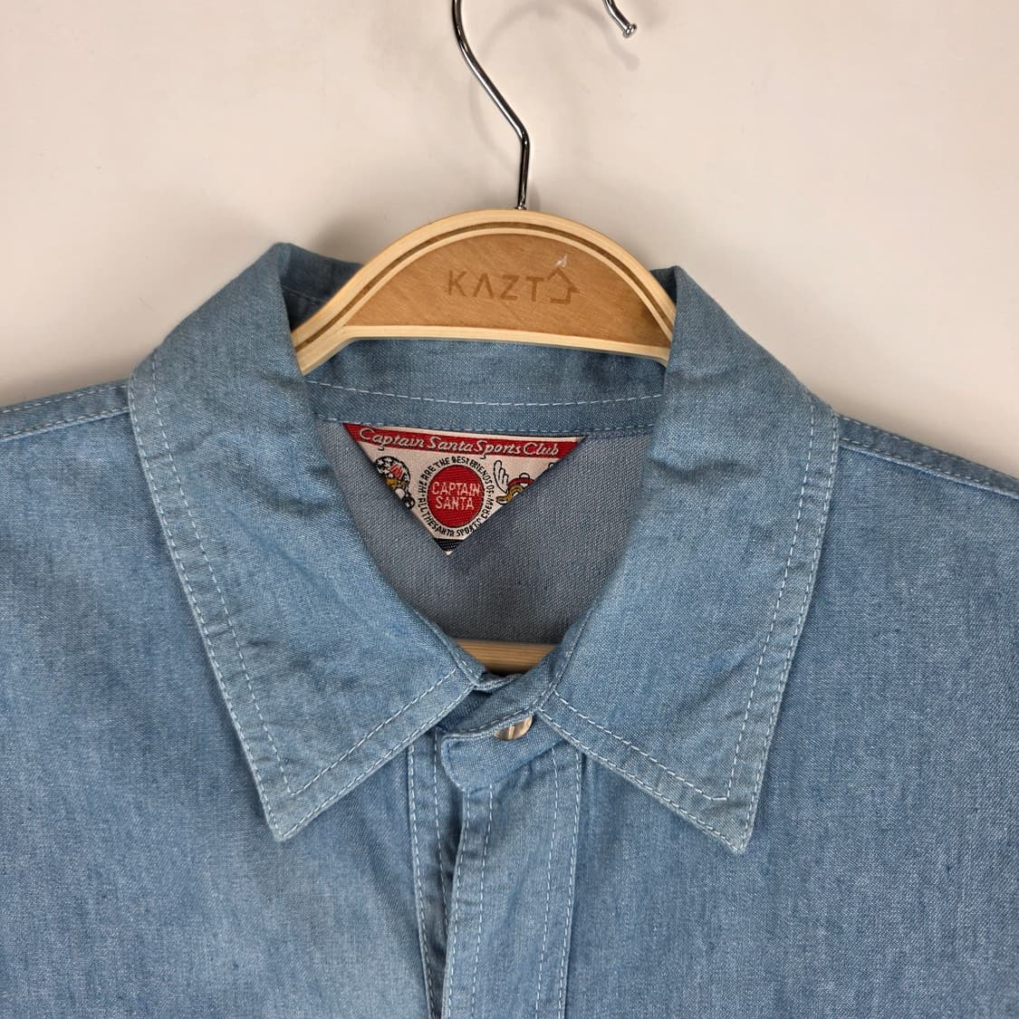 캡틴산타 샴브레이 자수 남방 상품이미지5