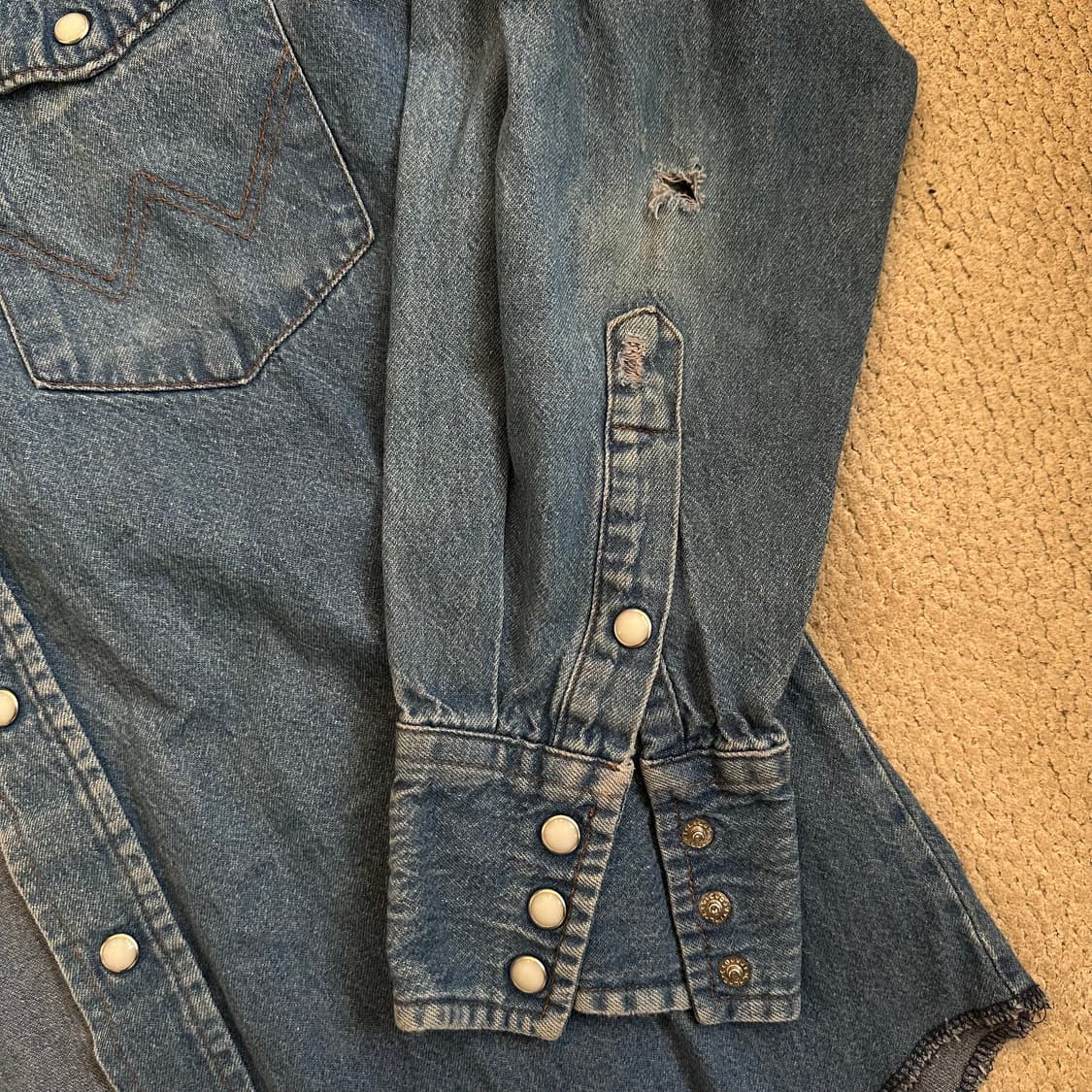 90s 랭글러 Wrangler 웨스턴 데님셔츠 상품이미지3