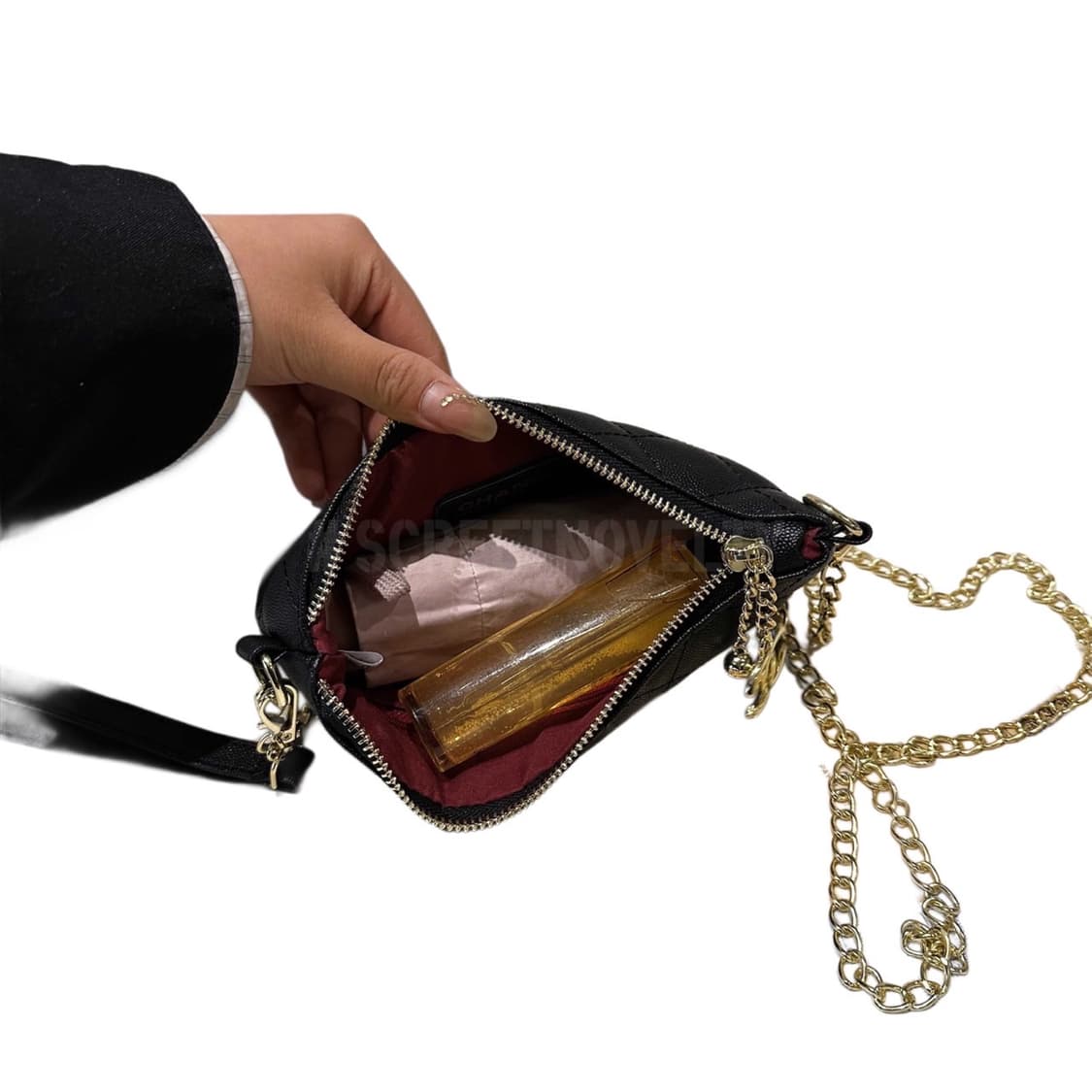 샤넬뷰티 캐비어 미니 체인 클러치 백 블랙 풀박스 상품이미지5