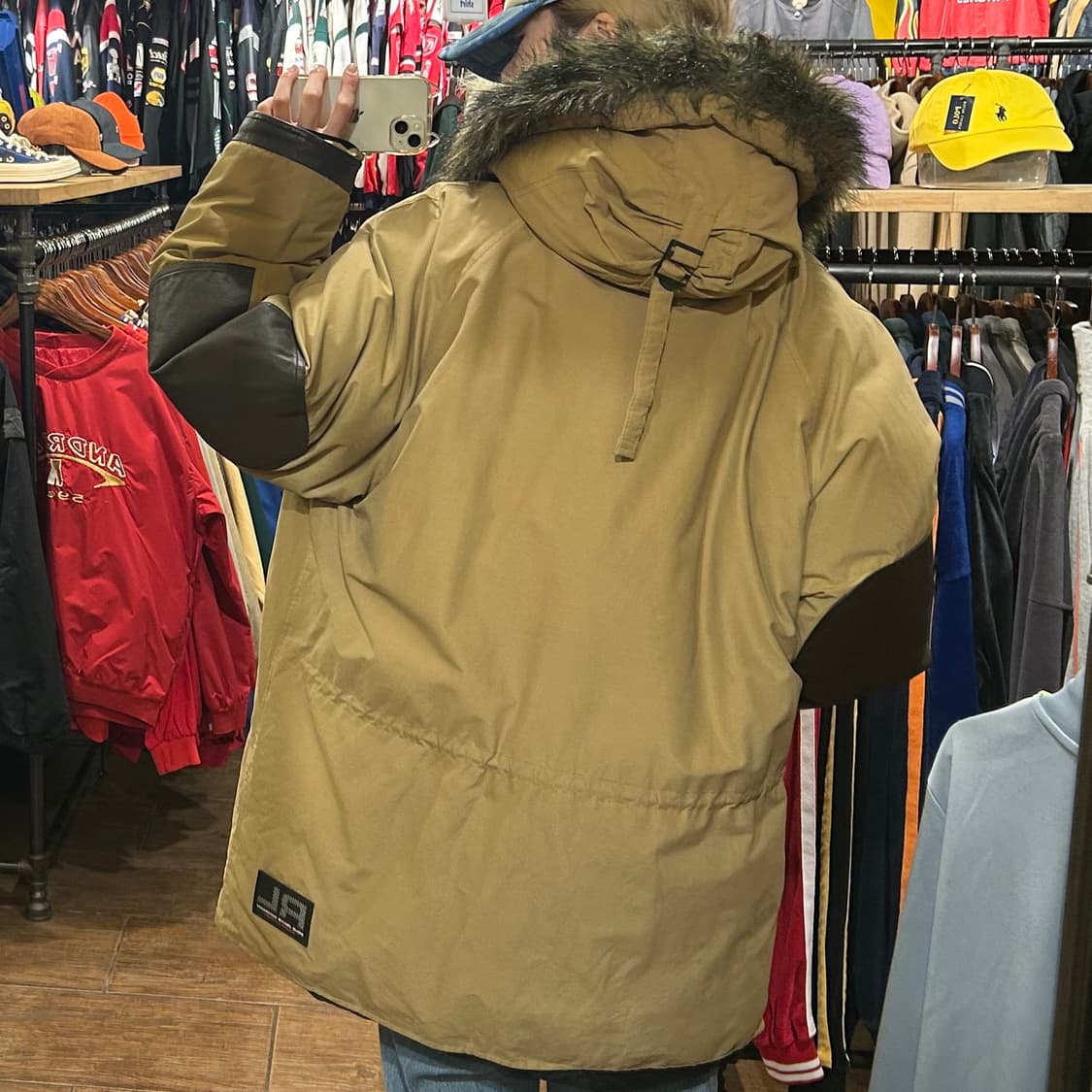 [HI] 폴로 진스 하프 패딩 베이지 상품이미지5