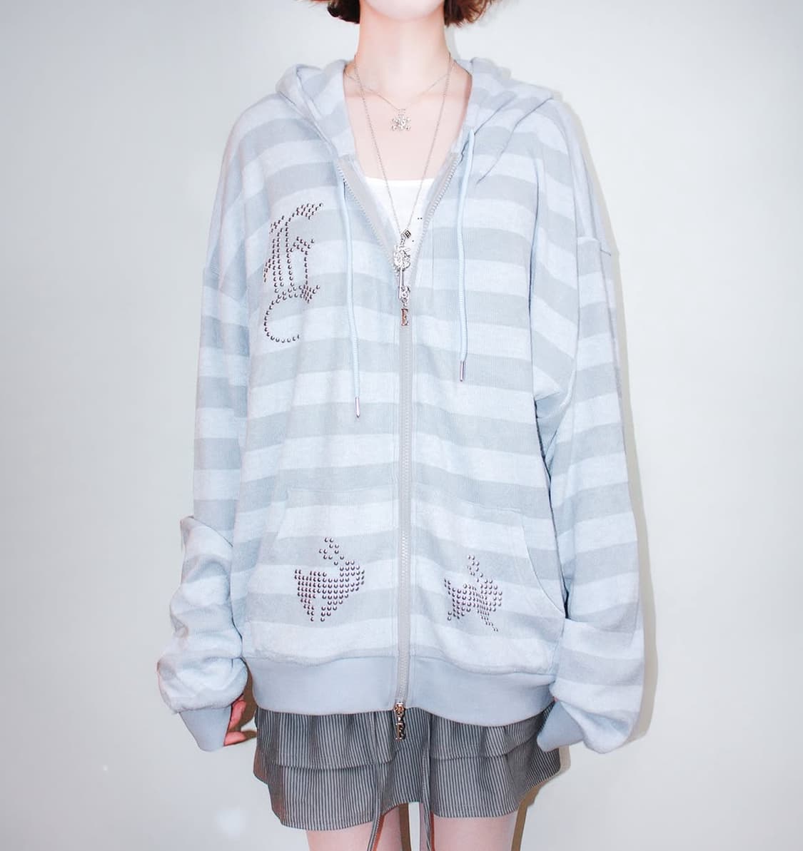 EESSAY 에세이 하루 후디 후드집업 스카이블루  상품이미지2