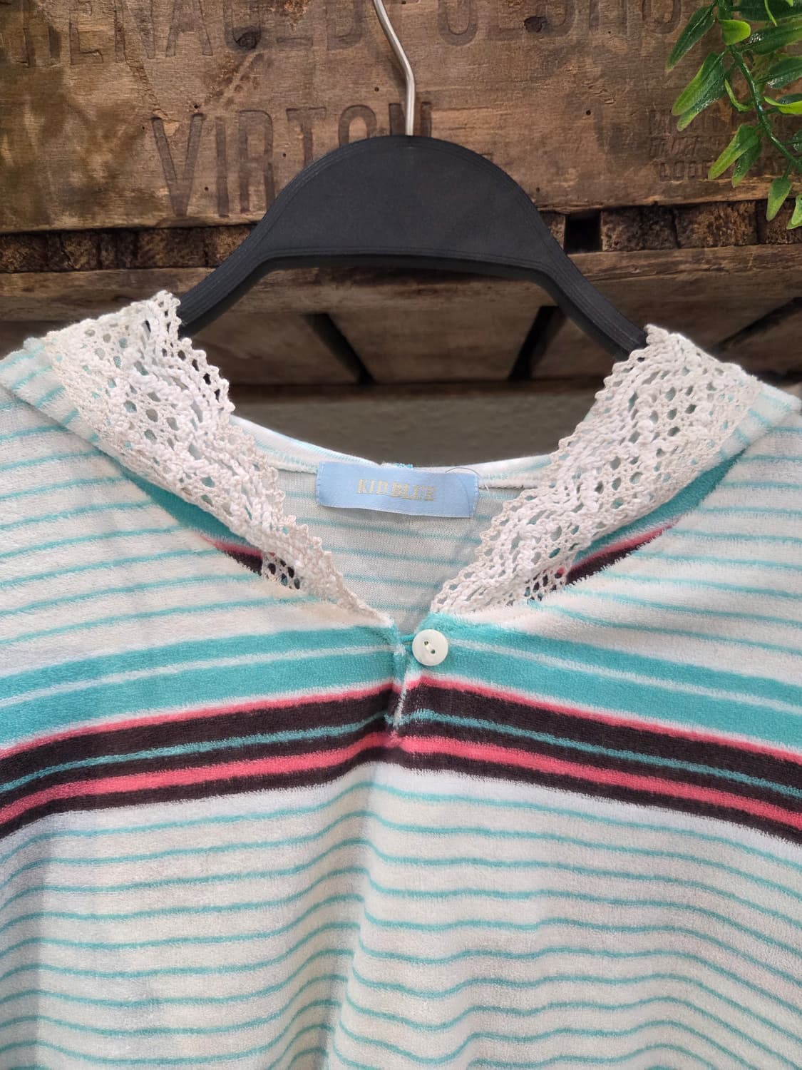 VINTAGE 민트 스트라이프 케이프 상품이미지2