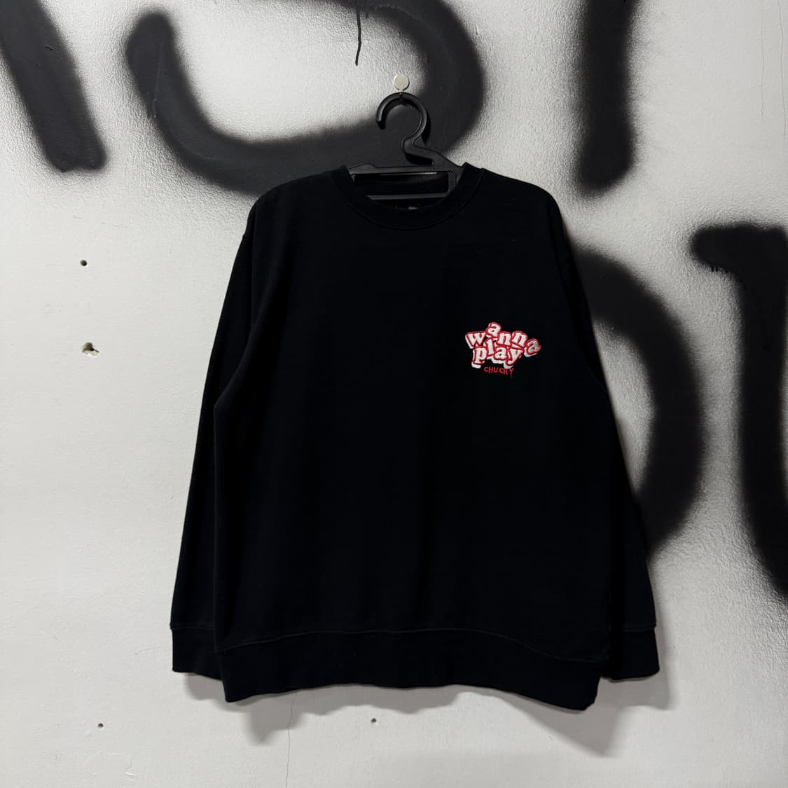 처키 Good Guys 빅 프린팅 스웻 셔츠 블랙 상품이미지2