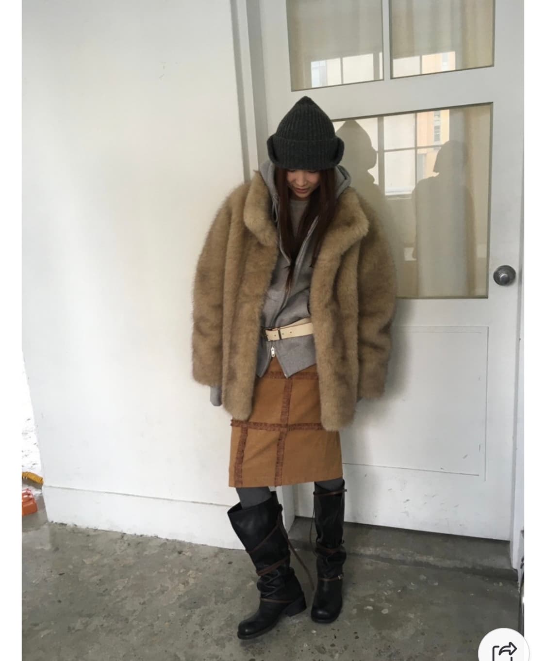 the breathe 브리드 국산 에코퍼 퍼자켓 양면 무스탕 1회착용 상품이미지3