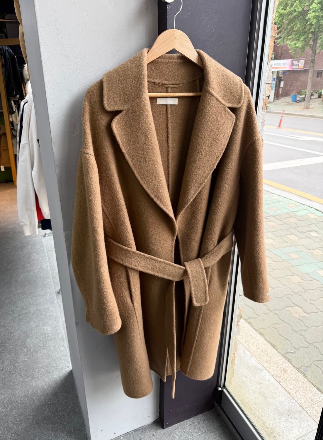 .IT44/ S 막스마라 앙고라 벨티드 롱슬리브 코트 상품이미지5