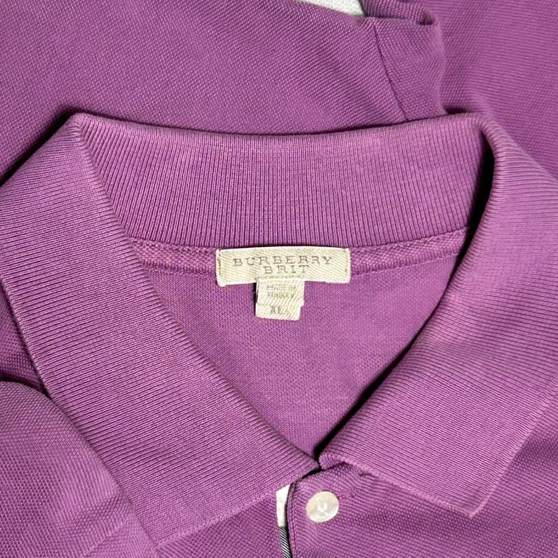 XL 버버리 퍼플 카라 반팔티 상품이미지4