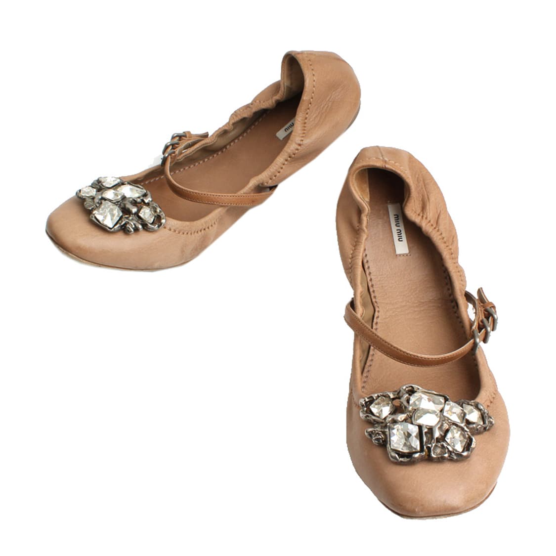 미우미우 카멜 쥬얼 플랫슈즈 40.5 상품이미지1