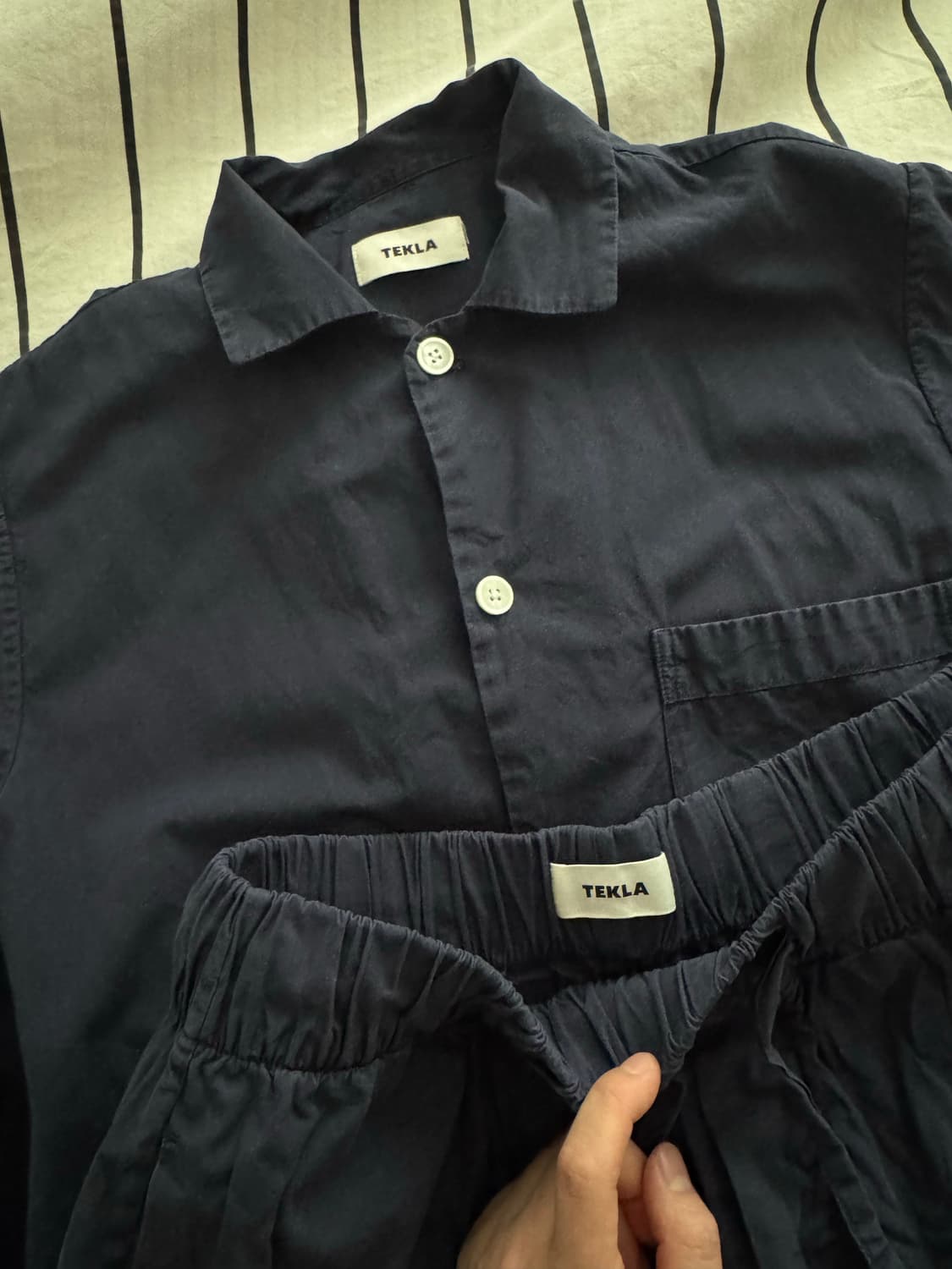 (네고 가능)테클라 Poplin 파자마 셋업 (네이비 S) 상품이미지3