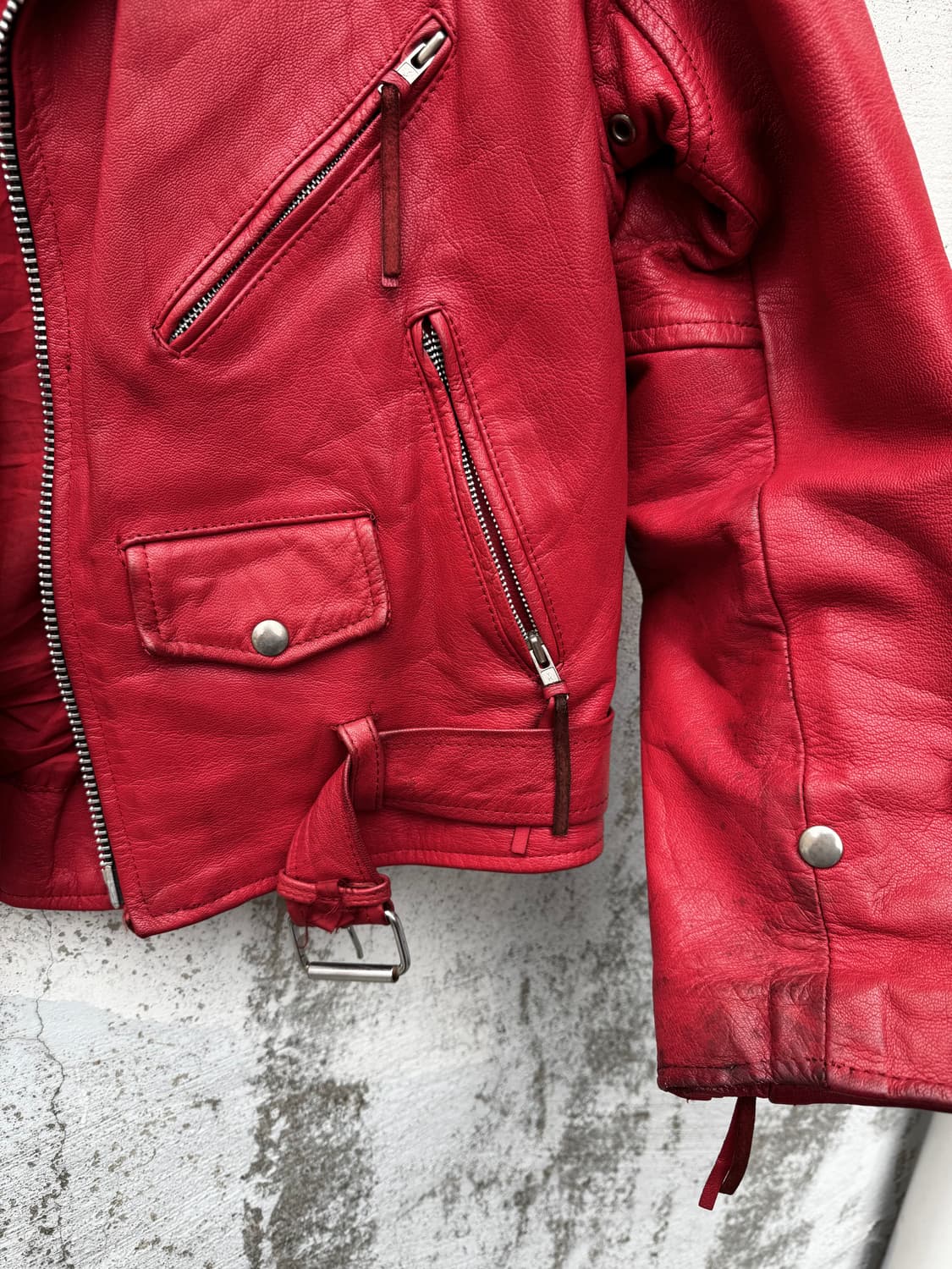 ~90‘s Double Rider Leather Jacket 상품이미지4