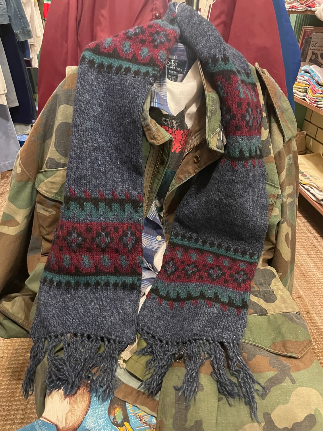 80–90’s Vintage Fair Isle Knit Scarf 상품이미지4