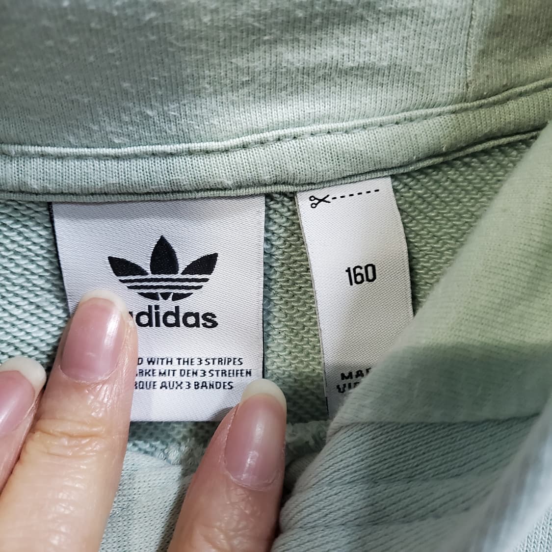 아디다스 트레포일 빅파이어드 후드티 민트  상품이미지3