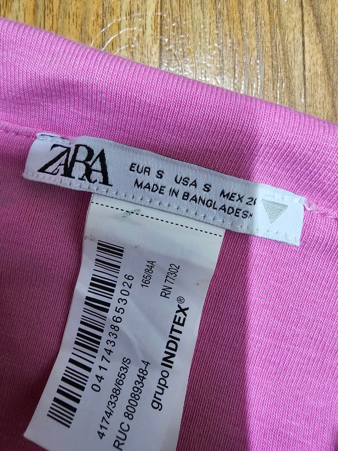 자라 셔링  타이트핏 미니스커트. 핑크색  작은55-55. 1회착용 상품이미지3